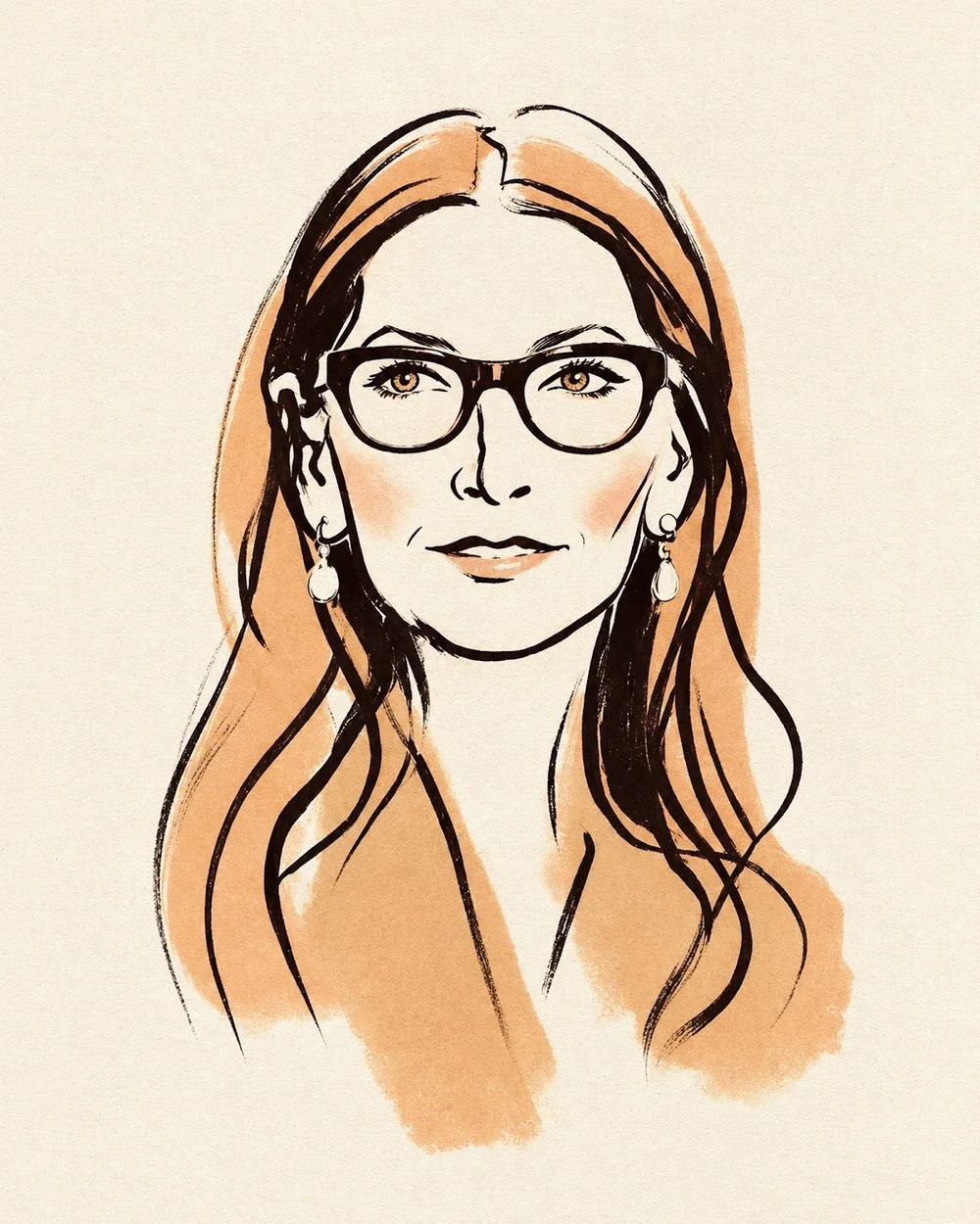 Illustrated portrait of Bobbi Brown