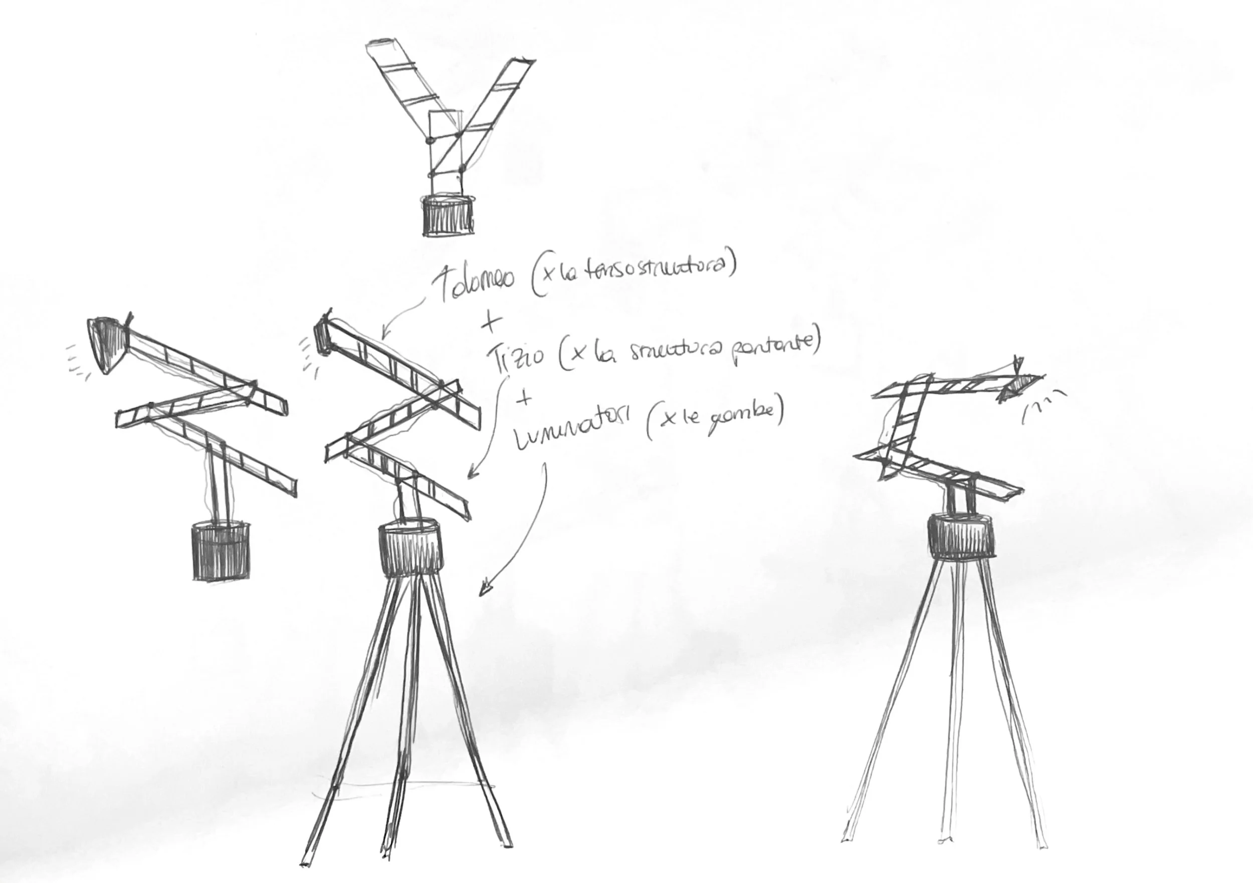 Lampada Caio sketch development