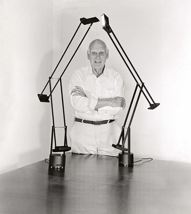 Richard Sapper with Tizio lamp