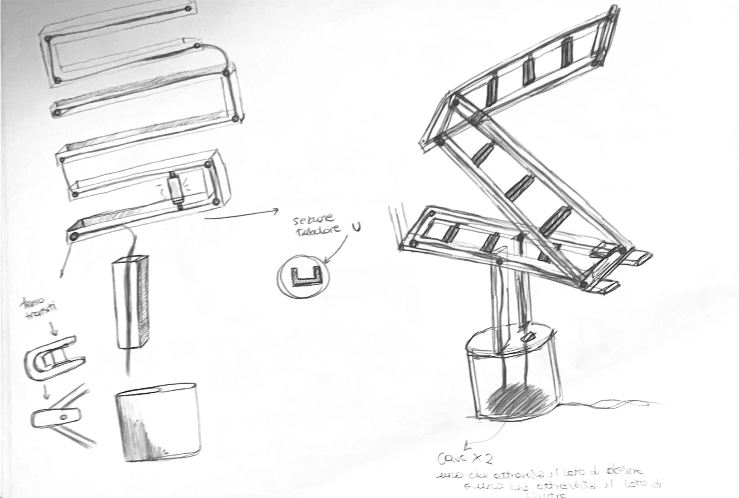 Lampada Caio structure sketch