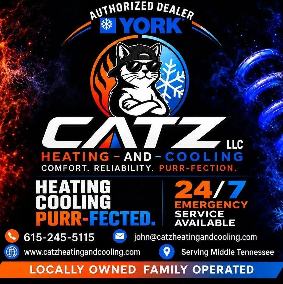 Catz Heating and Cooling LLC — YORK Authorized Dealer, locally owned and family operated, serving Middle Tennessee with 24/7 emergency service