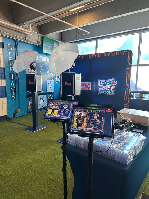Trading card photo booth experience