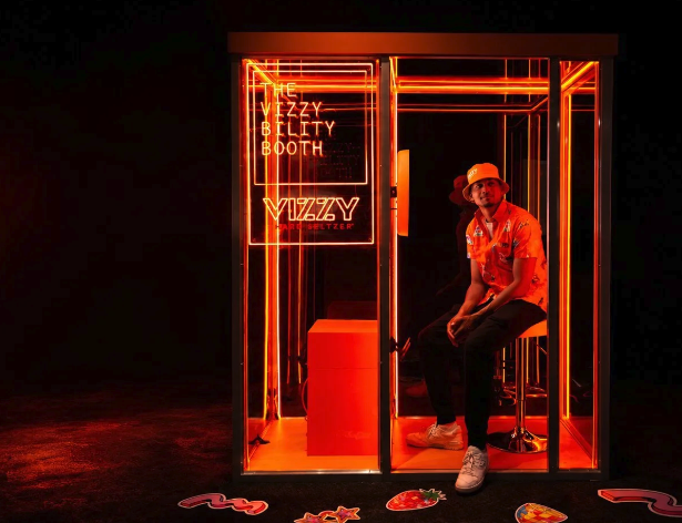 Enclosed photo booth rental at a live event
