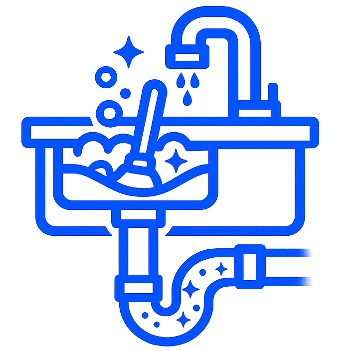 Kitchen drain cleaning icon