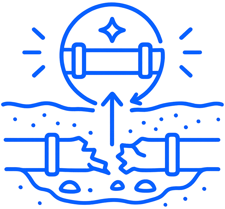 Sewer line replacement icon