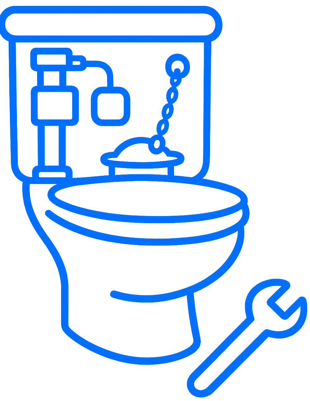 Fill valve flapper and running toilet repair icon