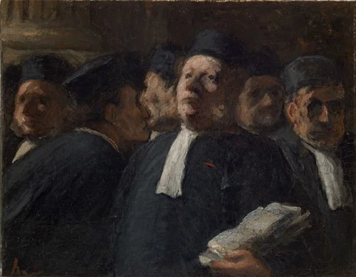 Honoré Daumier, La salle des pas-perdus au Palais de Justice