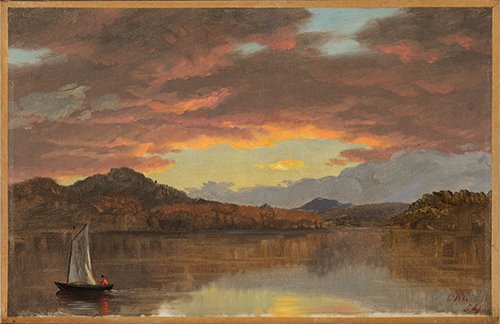 Frederic Edwin Church, Sunset on Catskill Lake, 1854