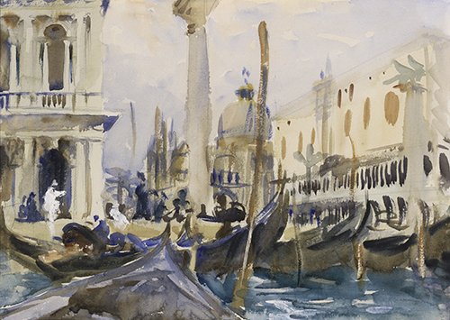 John Singer Sargent, The Piazzetta with Gondolas