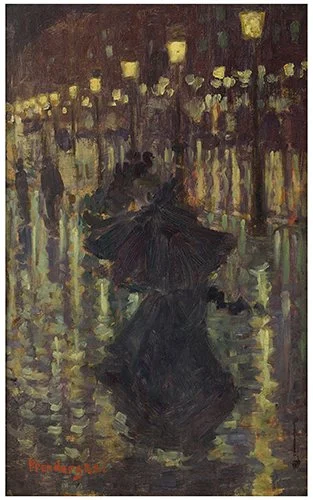 Maurice Prendergast, Evening Shower, Paris