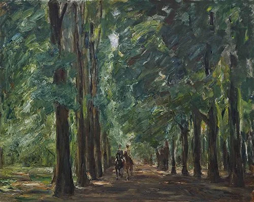 Max Liebermann, Avenue in Sakrow with Two Riders