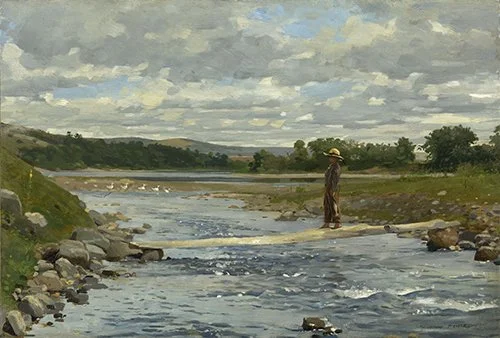 Winslow Homer, Boy On a Log (Outlet, The Sawkill)