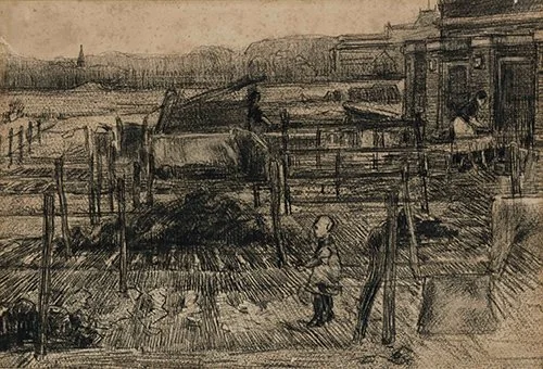 Vincent van Gogh, Backyard with Figures