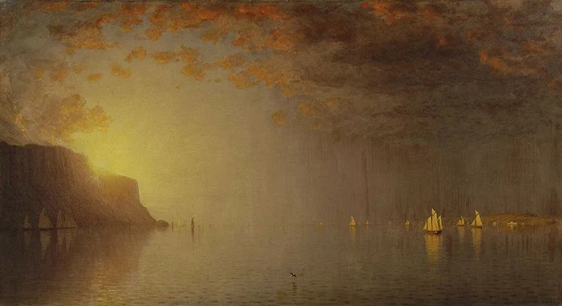 Sanford Robinson Gifford, A Sunset on the Hudson, 1876-79
