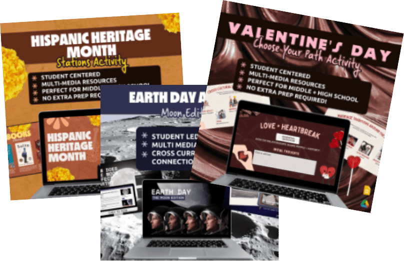 Seasonal activity previews: Hispanic Heritage Month, Earth Day, Valentine's Day