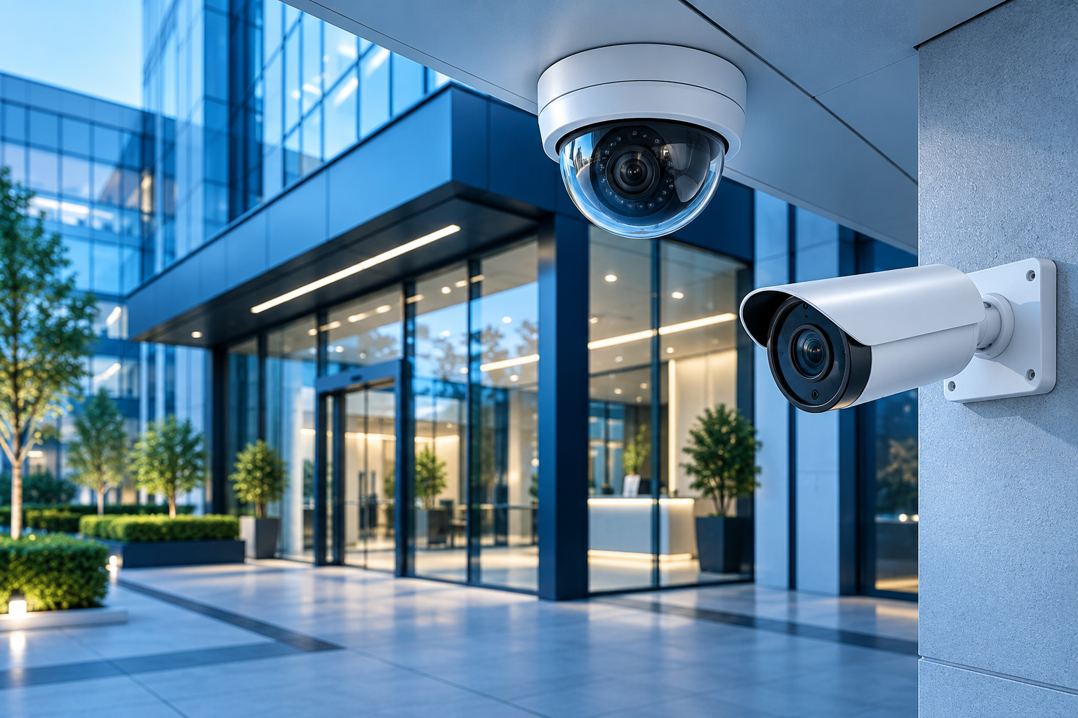 Illustrative CCTV cameras at commercial premises