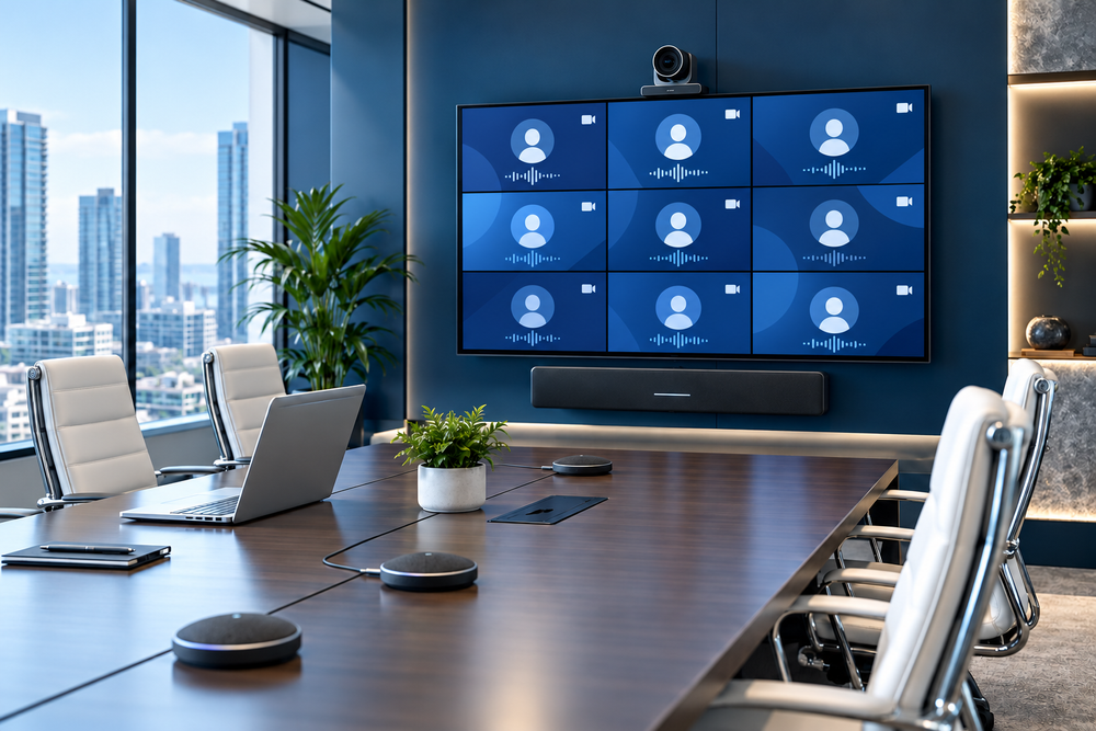 Illustrative video conferencing service image