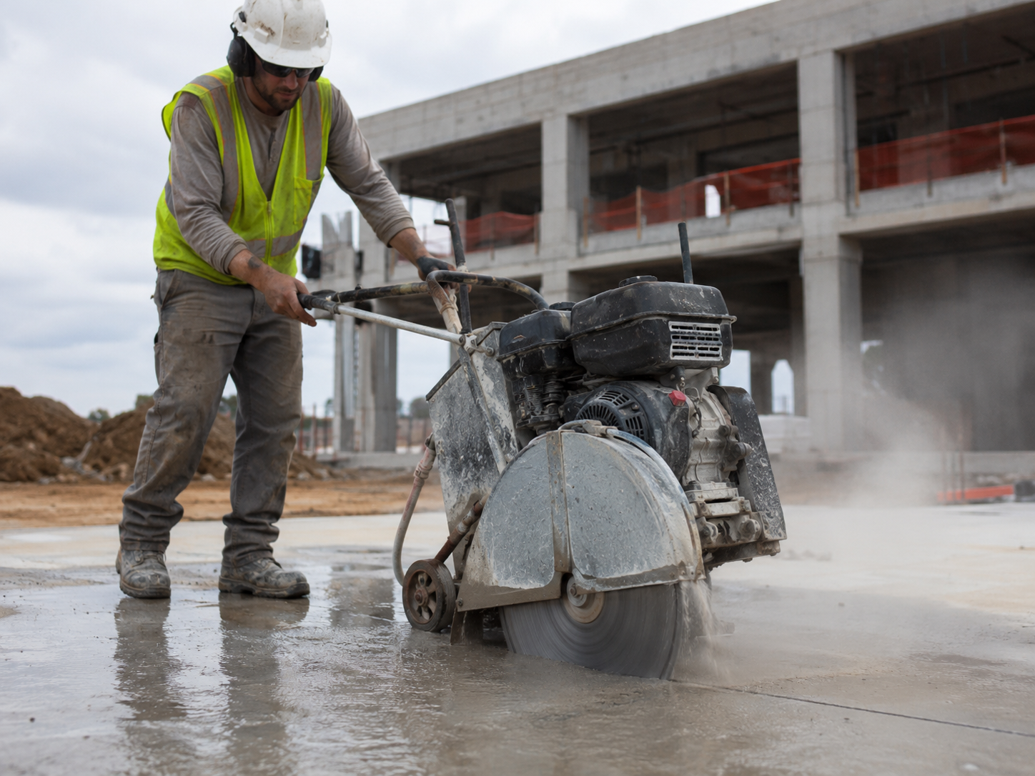 Concrete cutting work