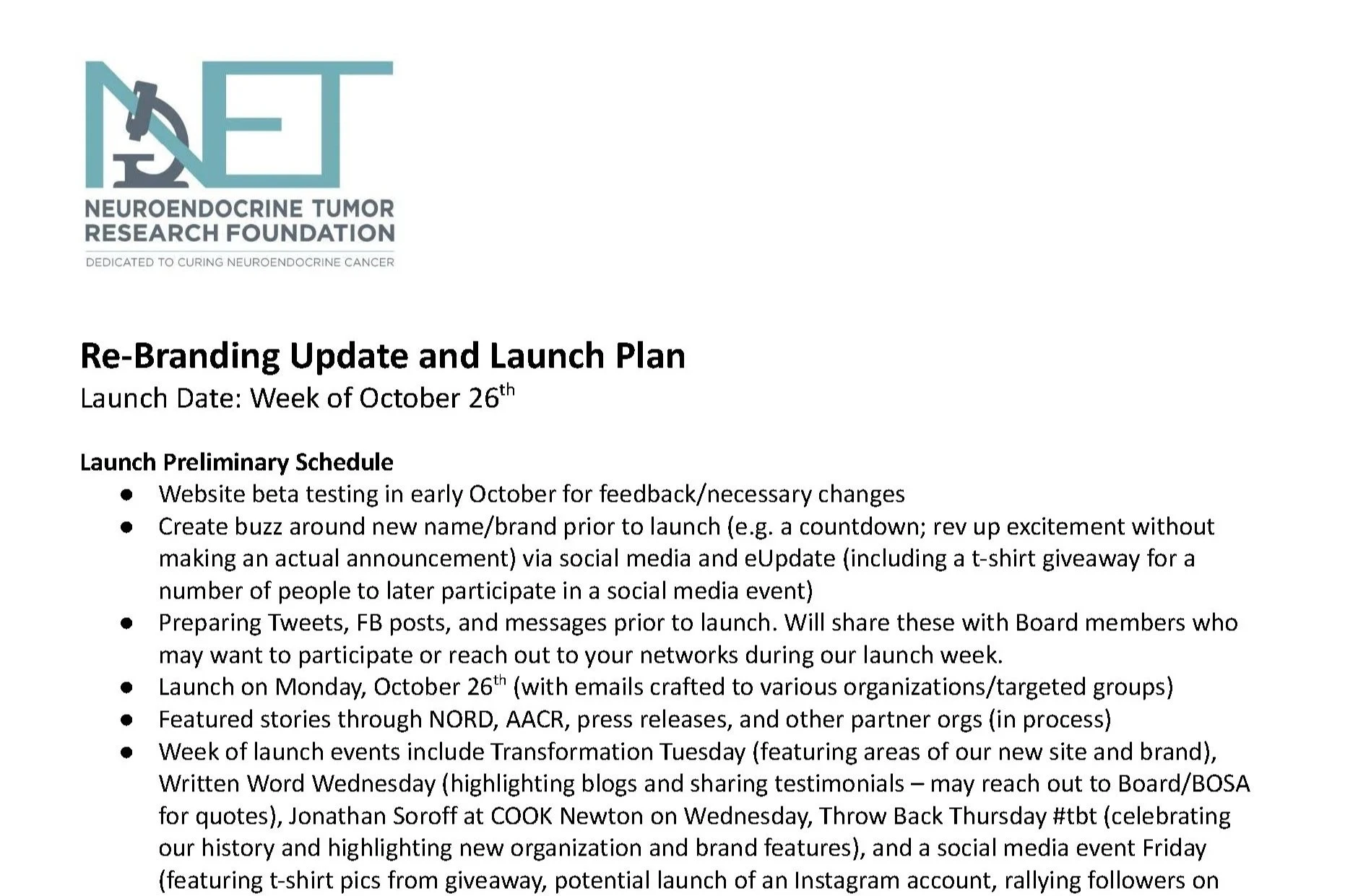 Rebrand strategy and launch plan