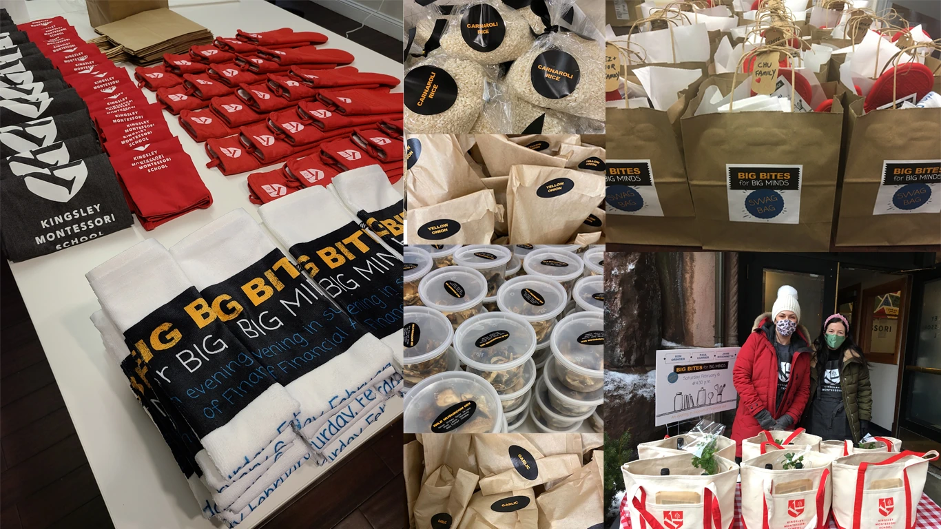 Big Bites cooking kits, branded merchandise, and participant experience