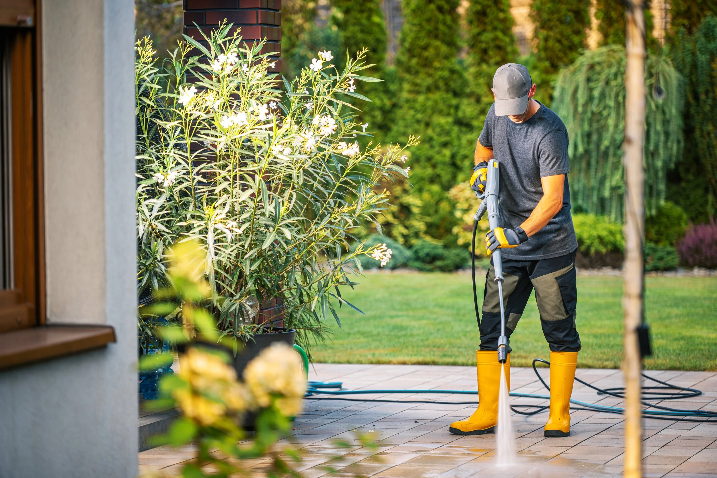 Patio pressure washing