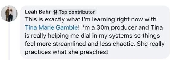Leah Behr testimonial