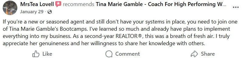 MrsTea Lovell Facebook review