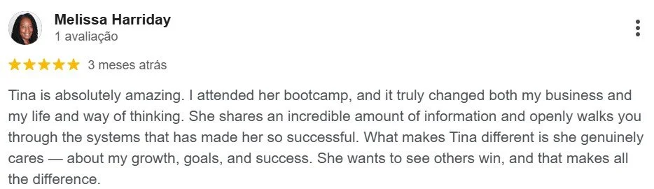 Melissa Harriday Google review