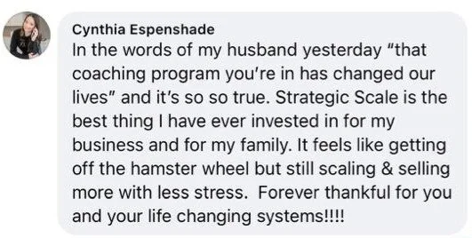 Cynthia Espenshade testimonial