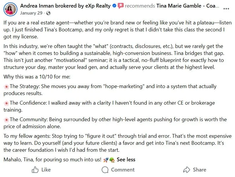 Andrea Inman Facebook review