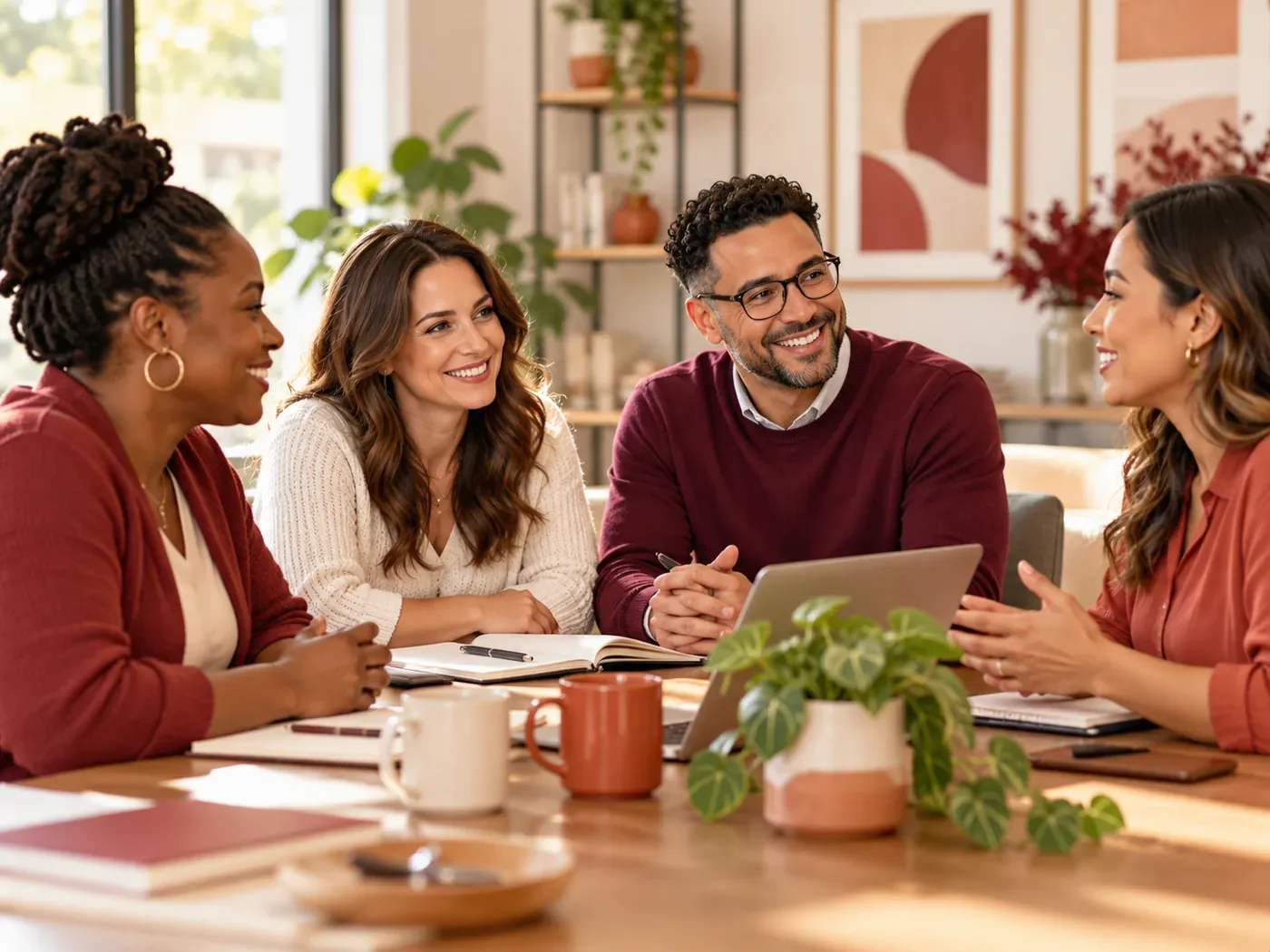 Illustrative image of community-service professionals collaborating