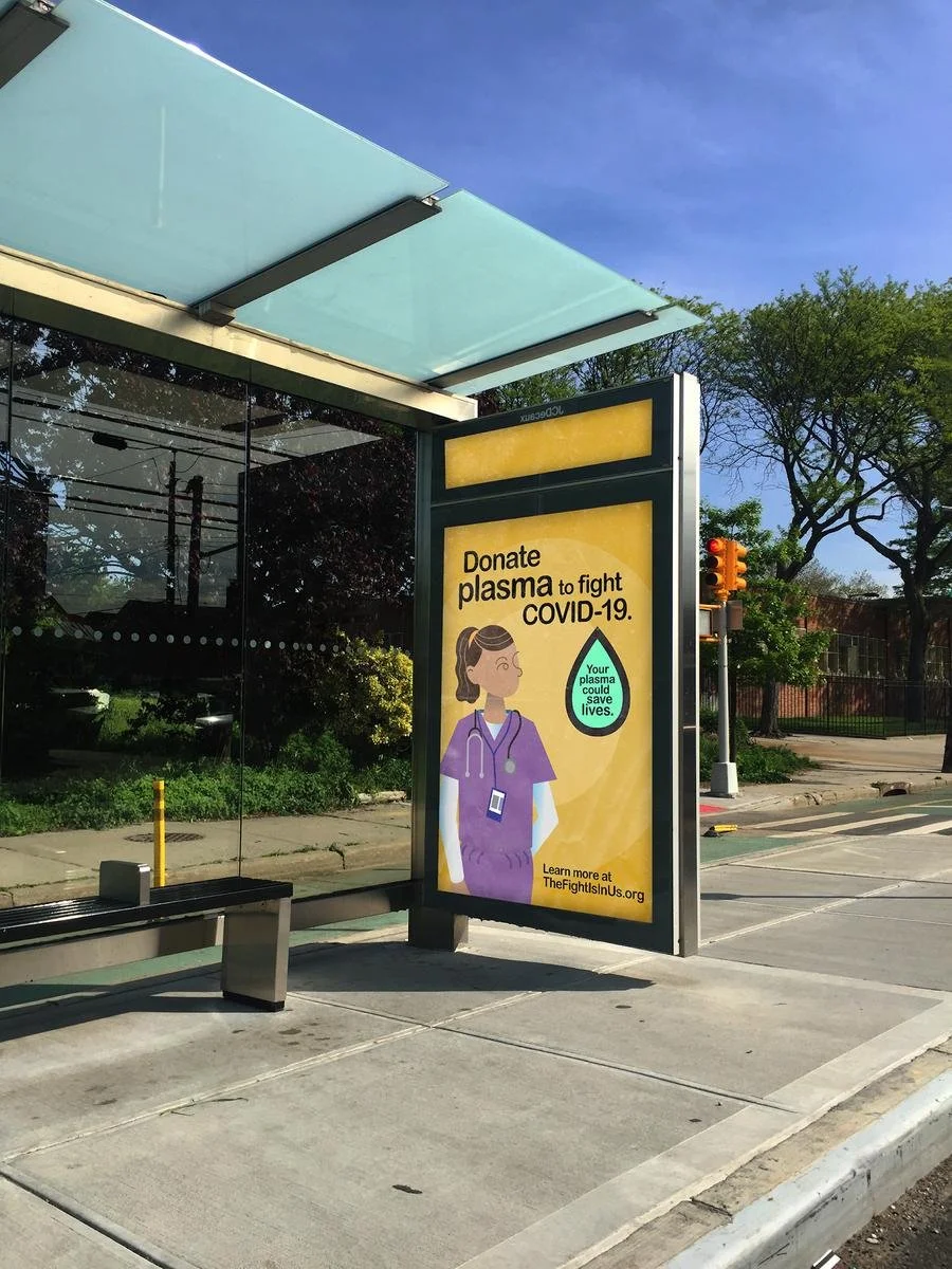 OOH bus shelter ad