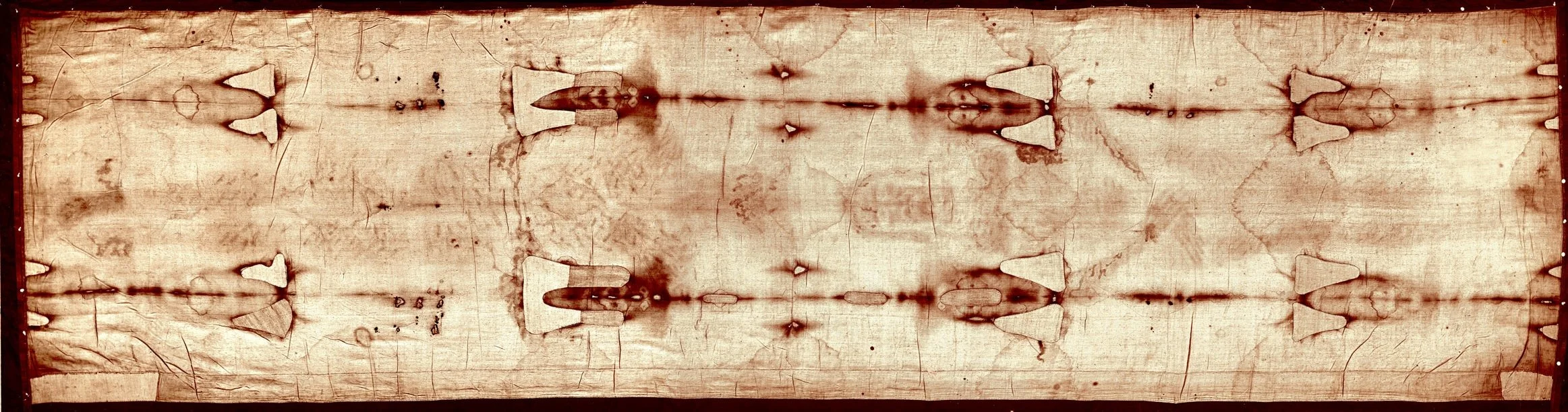The Shroud of Turin - full length image of the crucified man