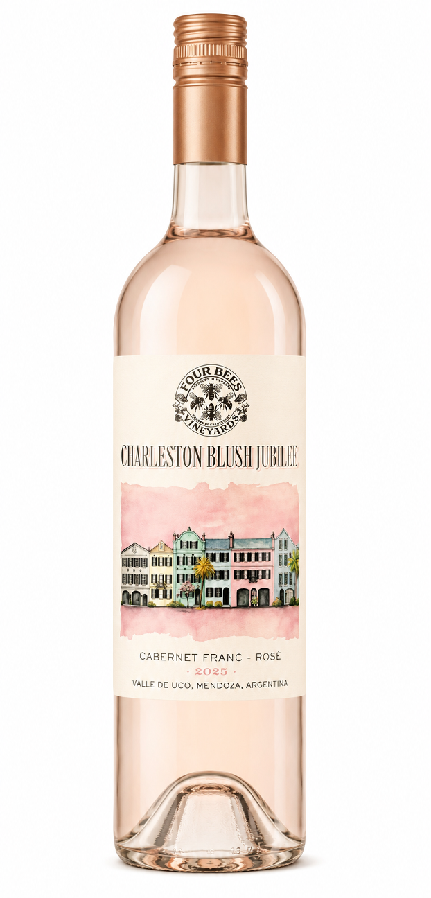 Four Bees Vineyards Charleston Blush Jubilee Bottle