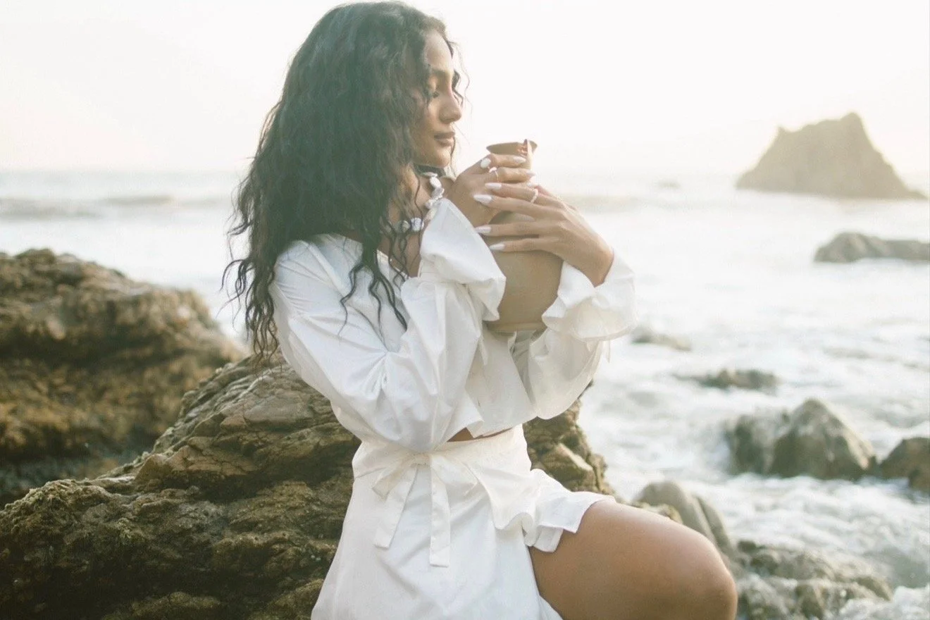 Woman on the California coast