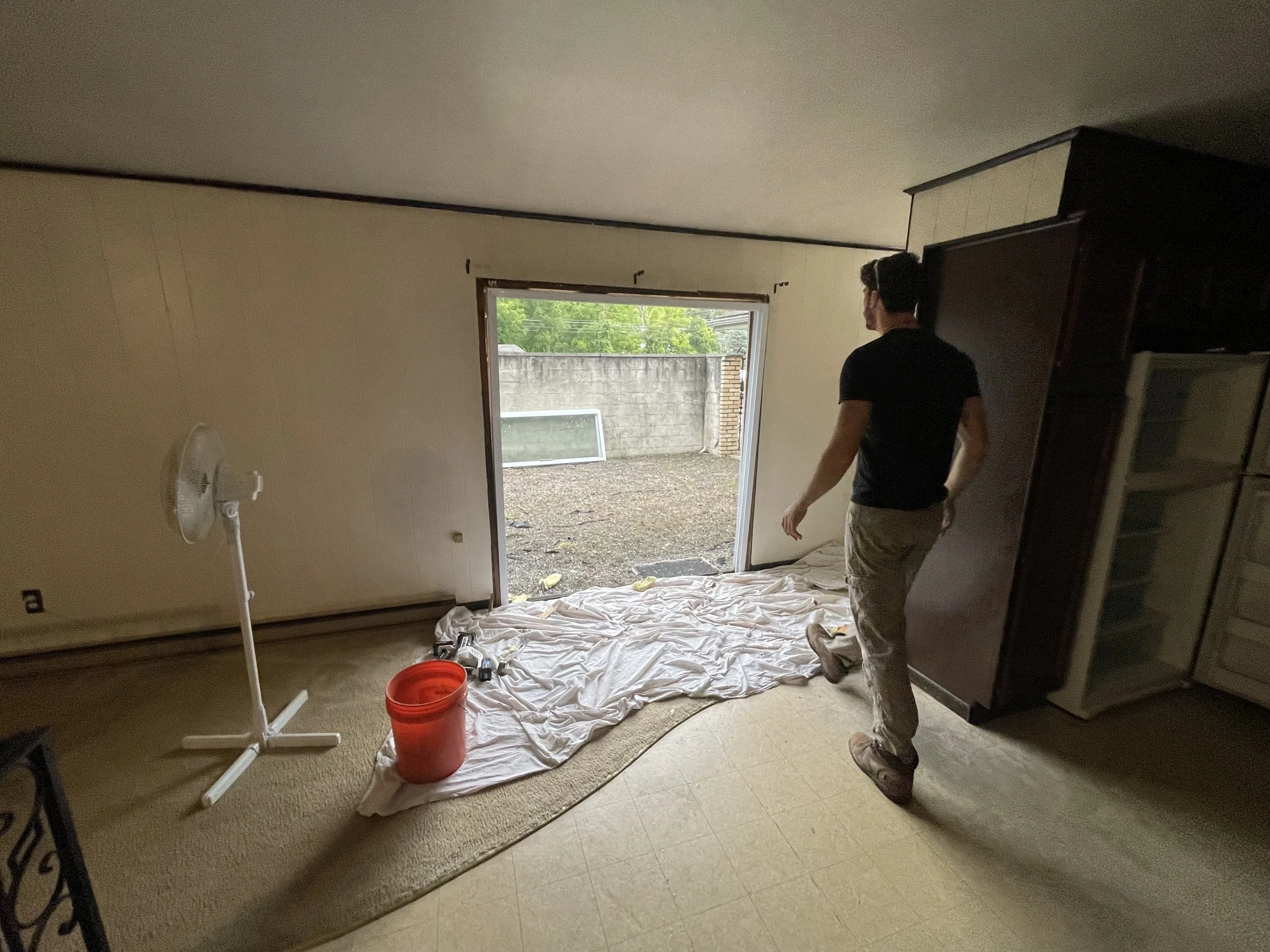 Cleared living room after post-move property cleanout, Northern NJ