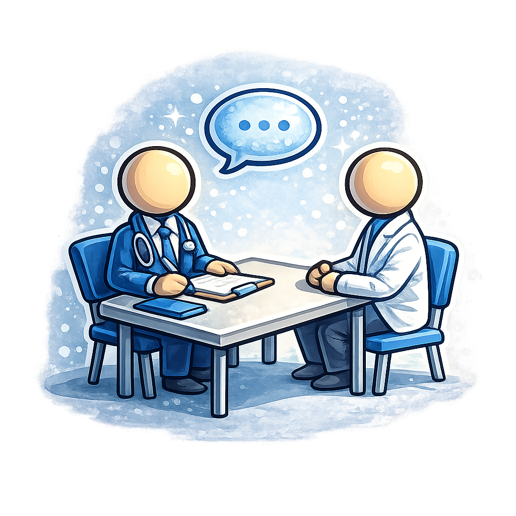 Medical interview preparation illustration