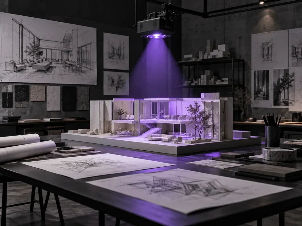 Architectural studio model for a live demonstration