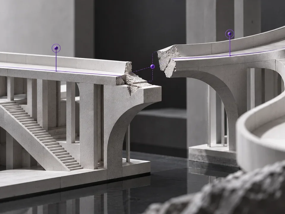 Fractured junction highlighted for verification