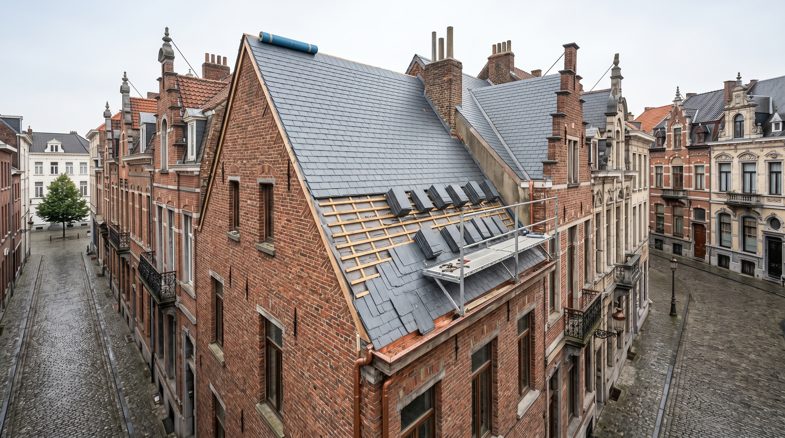 dakrenovatie puntdak Antwerpen centrum