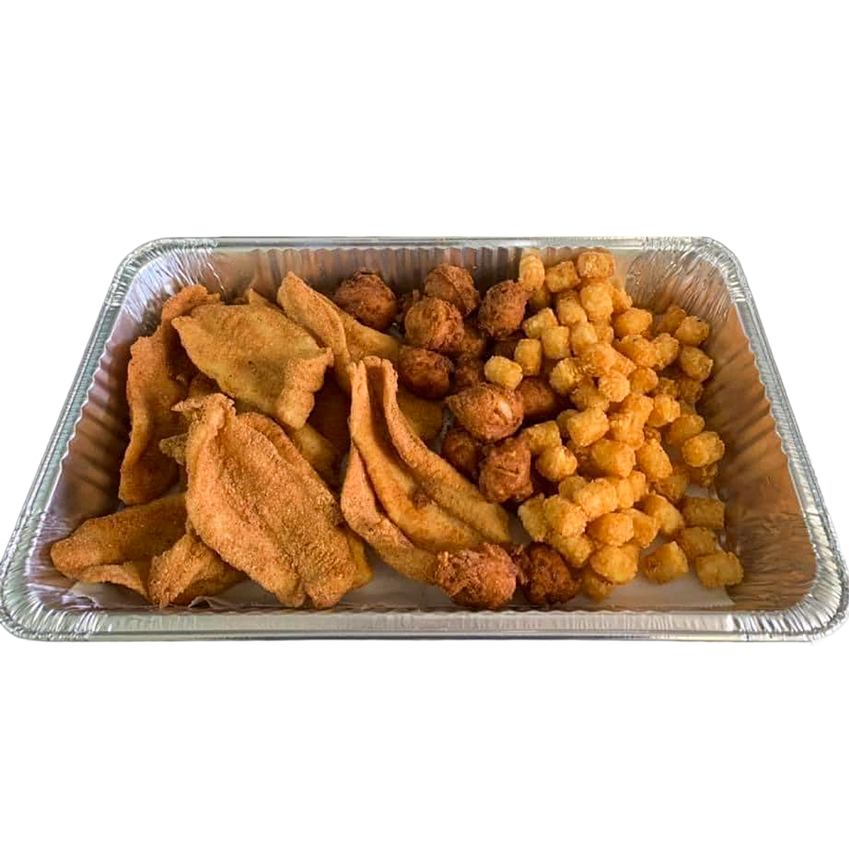 Family box of hand-breaded fried catfish at Southside Cafe, Paris TN