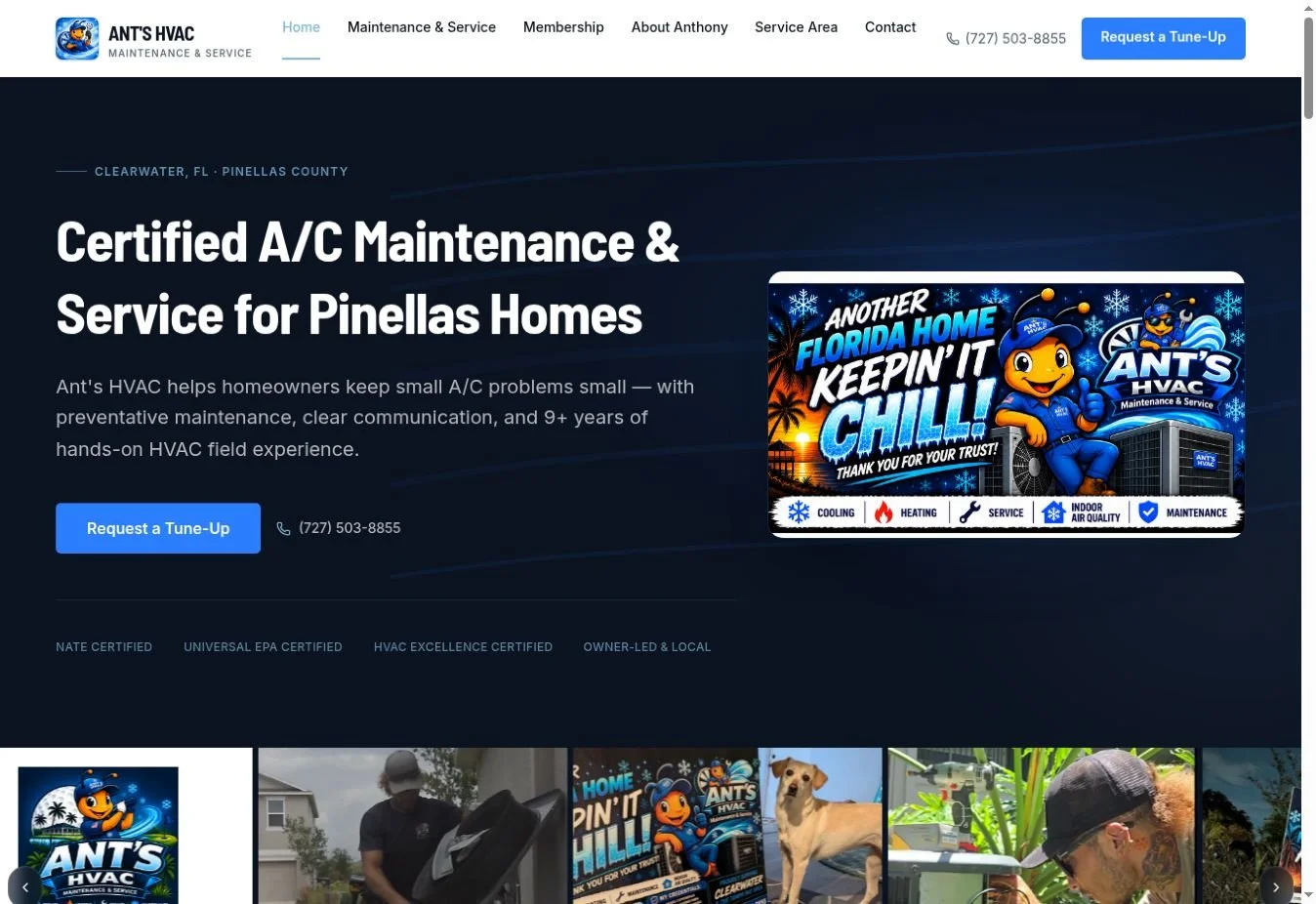 Ant's HVAC website preview