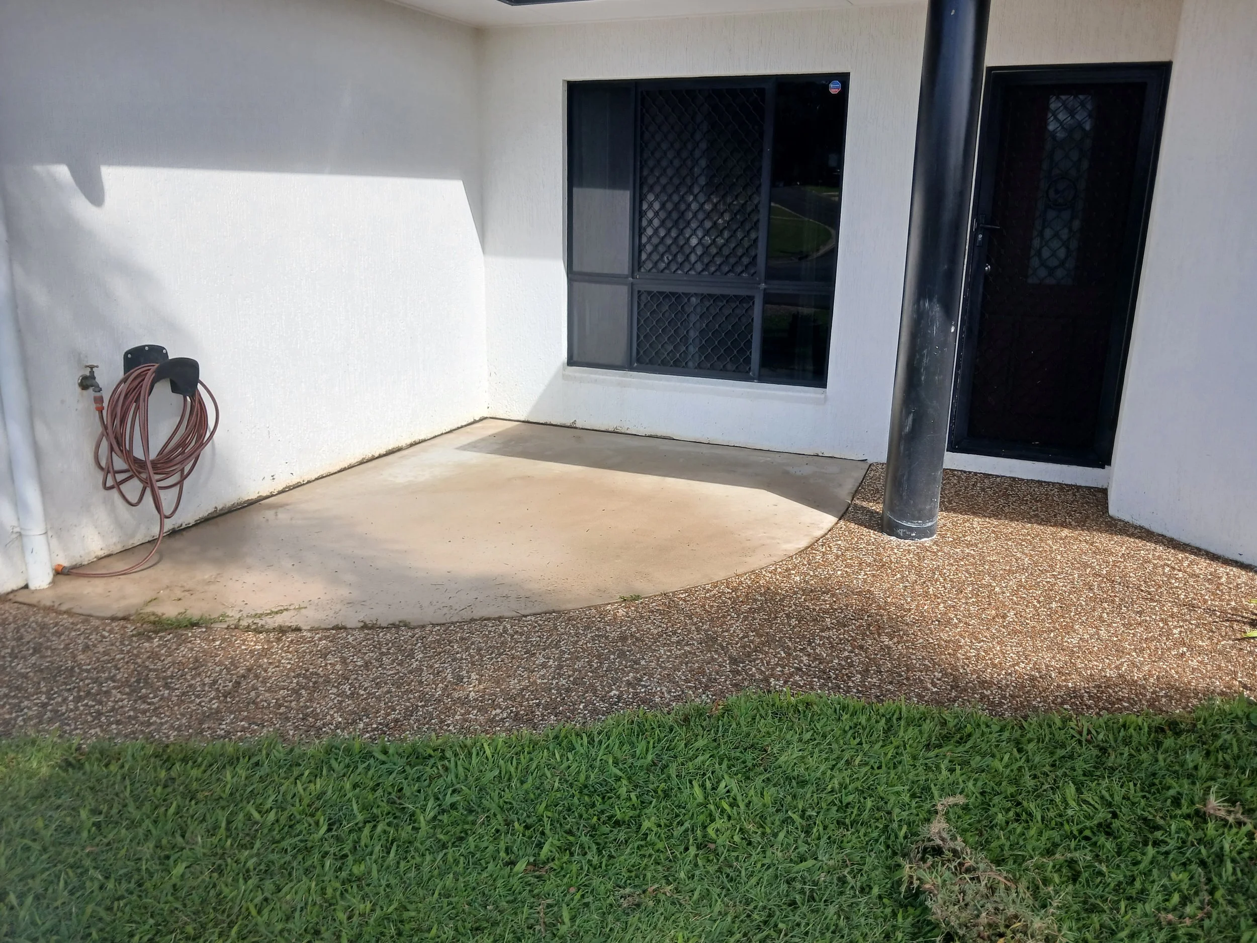 Exterior surface clean after professional pressure cleaning restoration