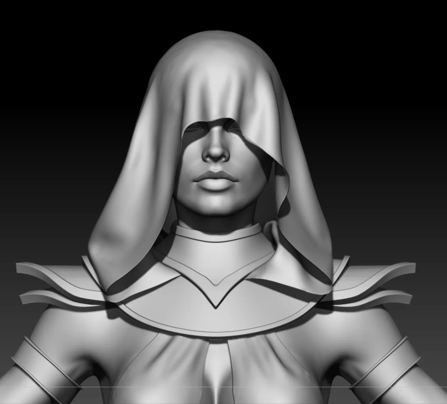 Shattered Realms mage character sculpt in progress