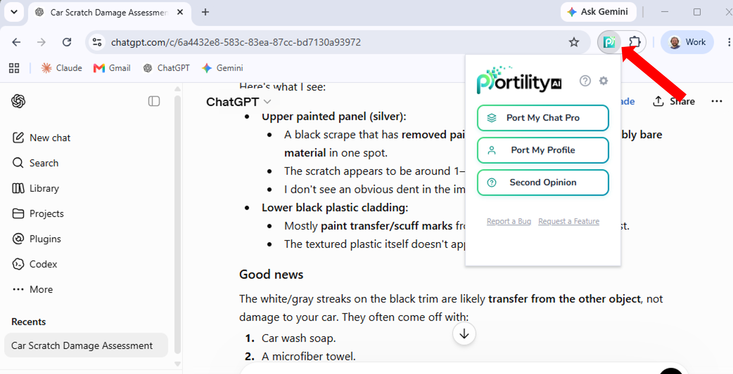 Portility popup opened on a supported platform