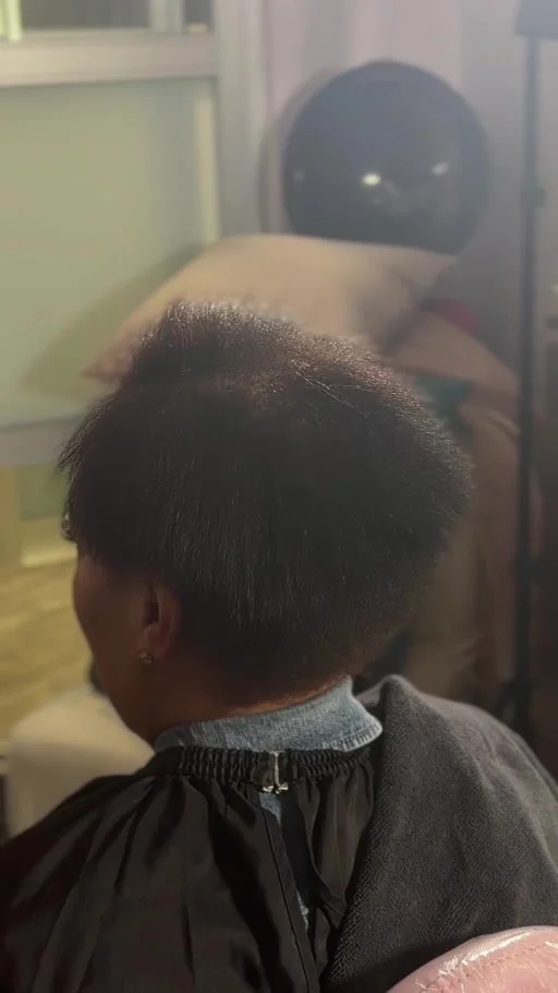 Before: Hairapy client with short natural hair