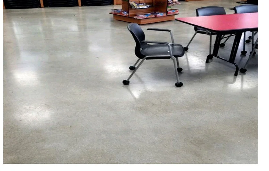 Educational facility polished concrete floor