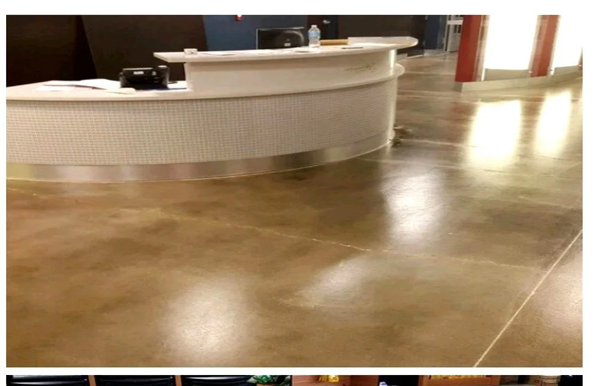 Commercial reception area polished concrete floor