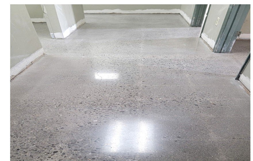 Polished concrete aggregate detail close up