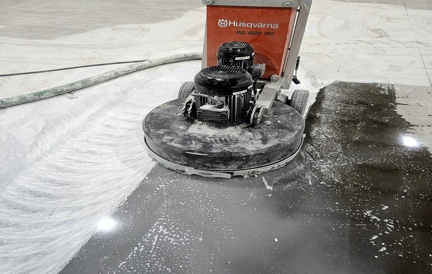 Husqvarna floor grinder polishing concrete